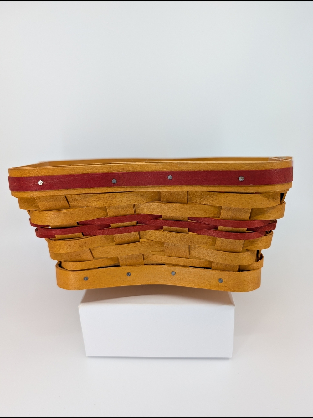 Longaberger 2001 Red Shining Star Basket/American Pride& Holly Liners/Protector - Picture 6 of 9